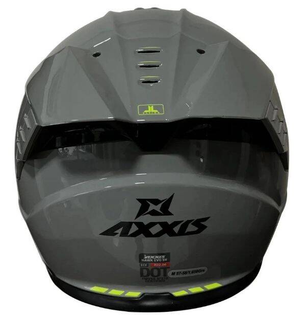 AXXİS HAWK SV EVO SOLİD A12 Parlak Gri Kapalı Motosiklet Kaskı - 3