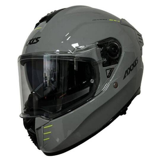 AXXİS HAWK SV EVO SOLİD A12 Parlak Gri Kapalı Motosiklet Kaskı - 1