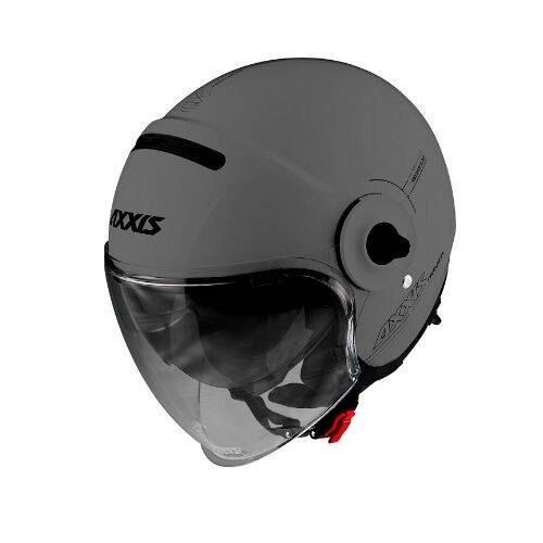 AXXİS RAVEN SOLİD A2 Parlak Gri Yarım Motosiklet Kaskı - 1