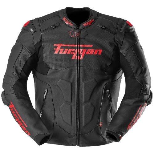 FURYGAN Raptor Evo 3 Siyah Kırmızı Deri Motosiklet Ceketi - 1