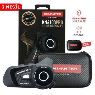 Knmaster KN6100 PRO Motosiklet Kask İnterkom Bluetooth Intercom Kulaklık Seti - KN MASTER