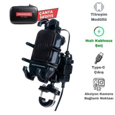 Knmaster TT-860 WU Titreşim Engelleyicili Tüm Motosikletlere Uyumlu Telefon Tutucu 