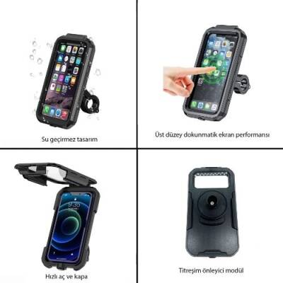 Knmaster TT-950 WU Titreşim Engelleyici Tüm Motosikletlere Uygun Telefon Tutucu - 2