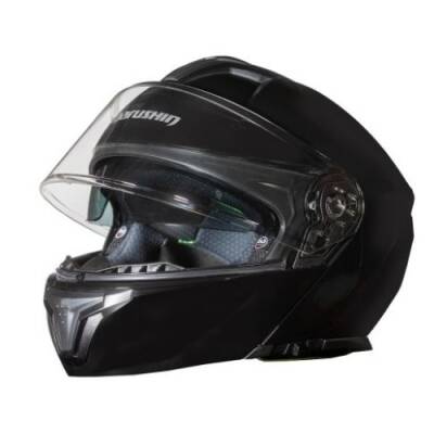 MARUSHİN M-312 Siyah Çene Açılır Motosiklet Kaskı - 1