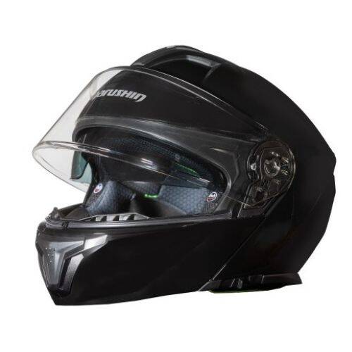 MARUSHİN M-312 Siyah Çene Açılır Motosiklet Kaskı - 1