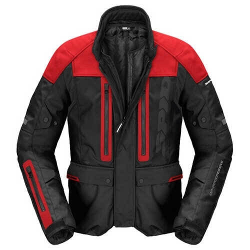 SPIDI TRAVELER 3 EVO H2OUT Siyah Kırmızı Motosiklet Ceketi - 1